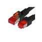 BIGtec 10m CAT.6 Ethernet LAN Patch Cable Gigabit network cable patch cable black films and geflechtgeschirmt halogen free PIMF (RJ45, Cat 6, SFTP Double Shielded, Screened Foiled Twisted Pair, 1000 Mbit / s) 2 x RJ45 connectors ideal for switch, DSL connections, patch panels , patch panels, routers, Modem, Access Point and other devices with RJ45 connection, cable CAT CAT CAT 6 cable CAT6 shielded patch cable SF / UTP (Electronics)
