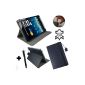 Medion LifeTab 7.85 inches 19.9 cm MD98625 S7852 Tablet PC Genuine Leather Case with stand function - Black Leather