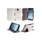 Case Samsung Galaxy Note 3 N9000 N9002 N9005 (WiFi / LTE / 4G) White 32/64 GB Ultra Slim Leather Style with Stand - Case flip cover protective shell smartphone Galaxy Note GT-N9000 3 / N9002 / N9005 white - Price discovery accessories pouch XEPTIO: Exceptional box!  (Electronic devices)