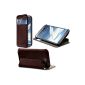 Seluxion - Cover Hard Case Rabat Lateral Support Function with Window Color Brown Samsung Galaxy Note 2 + Film (Electronics)