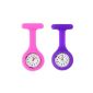 Excellent Business With this set of 2 Silicone Fob Watches High Quality For Nurses and Health Workers, Control of Infections and Hygiene - Color Purple and Pink By VAGA® (Watch)