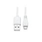 NEW Cable Micro USB charger 2metres WHITE SAMSUNG GALAXY S4 IV i9500 S (Electronics)