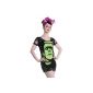 Banned Slashed Frankenstein Shirt / Top - Girlie, black (Textiles)