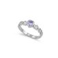 Silver Ring Zircon end - Heart (Jewelry)
