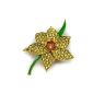 Elixir77UK - golden daffodil brooch with rhinestones (Jewelry)