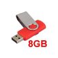 USB 2.0 memory flash drive memory stick 8GB Red Silver (Electronics)