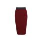 Purple Hanger - ladies pencil skirt contrast elastic waistband fit Bodycon office midi (Textiles)