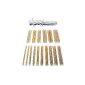 Set of 16 X 5 (80 pieces total) KNITTING NEEDLES bamboo, double tip, from 2mm to 12mm, 20 cm long, sold in a cotton pouch by Curtzy TM (Luggage)