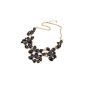 Vintage Irregular Alloy Rhinestone European fashion chain necklace (Black) (Jewelry)
