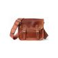 Vintage Leather Satchel - Retro Bag leather strap signed Paul Marius size S (Luggage)