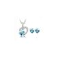 ComosCow JF027 star silver faux crystal rhinestone necklace & earrings Set 1 (jewelry)