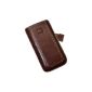 Original Suncase genuine leather bag (flap with retreat function) for Samsung GT i9000 Galaxy S in brown (Electronics)