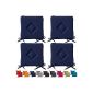 Set of 4 cakes chair united padded seat - Dark Blue - 40x40x3.5cm - Today