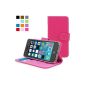 Snugg ™ - Case For iPhone 5 / 5s - Flap Leather Case With A Lifetime Warranty (Pink) Apple iPhone 5 / 5s (Electronics)