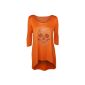 WearAll - Top half-length sleeves with a scoop neck, a long tail and a studded skull - Tops - Women - Large Sizes 40-54 (Clothing)