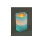 Real Wax Candle LED turquoise blown out 10 cm