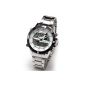 Dual digital LED watch Men's Clock Quartz Analog Date Waterproof Sport Watch Stopwatch Alarm Clock Edelststahl bracelet white black gift case (clock)