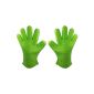 Belmalia 2x oven gloves made of heat resistant silicone for kitchen and barbecue in green, set, pair, potholders, oven mitts (household goods)