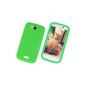 Green Silicone Protective Cover Case Wiko Cink Peax - Protector Case + 2 Screen Protector (Electronics)