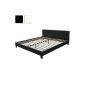 Synthetic leather bed - with slatted frame - Black - 140 cm X 200 cm - VARIOUS COLORS