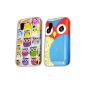 Samsung Galaxy ACE S5830i S5839i 2x SET Owl Owl Hard Protective Case Cover thematys® (Electronics)