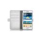 JAMMYLIZARD | Deluxe Leather Look Folio for Samsung Galaxy S2 White (Wireless Phone Accessory)