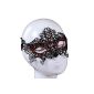 Yazilind Mask Gothic Lolita Crystal Red Masquerade Party Design fancy lace black dress (Health and Beauty)