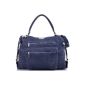 Masquenada, Cntmp, ladies shoulder bags, Bolt-bags, handbags, shoulder bags, Nubuck leather, blue, blue denim 42x32x13cm (W x H x D)