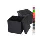 2 cube stools with upholstered seats - 2 storage boxes foldable ottomans - Black - 42 x 42 x 42 cm (W x H) - synthetic leather - VARIOUS COLORS