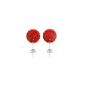 Stud Earrings Shamballa Style Crystal 10mm - Red (Jewelry)