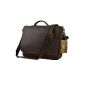 Estarer vintage leather laptop shoulder bag men brown work shoulder bag cowhide