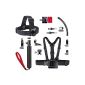 Mantona GoPro Set snow and ice (incl. Mounting adapters, adhesive pad, helmet harness, fixing set, angle adapter, hand stand, chest strap) for skis and snowboards (Accessories)