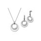 Amello stainless steel jewelry - Set Amello ceramic white zirconia - Necklace and stainless steel earrings for women - ESSX17W (Jewelry)