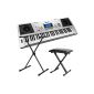 Funkey 61 Plus Keyboard incl. Height adjustable stand and bench (61-key touch response, 100 tones, 100 rhythms) (Personal Computers)