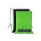 amzdeal® 2x3m Photo Studio photo background background system with 1,6x2m White / Black / Green background fabric (Electronics)