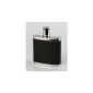 Flask with black leather cap drinking 8oz / 240ml