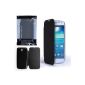 Samsung Galaxy S4 Mini Bag Black PU Leather Case Flex battery cover (Wireless Phone Accessory)