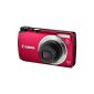 Canon PowerShot A3300 IS Digital Camera (16 Megapixel, 5x opt, Zoom, 7.6 cm (3 inch) display, image stabilized) Red (Electronics)