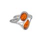 Nature Amber - 3110123RH - Female Ring - Sterling Silver 925/1000 2.5 gr - Amber - Adjustable (Jewelry)