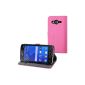 Case pink house side faux leather with integrated mounting shell for Samsung Galaxy Core 4G (Electronics)