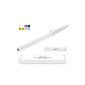 [New Upgraded Version] Kamor® Ultra-Sensitive Stylus / styli Touch Screen Cell Phone Tablet Pen (stylus pen), Dual-Purpose with Micro-Knit Technology Capacitive Stylus Pen with Fine Tip, work for Apple iPad, iPad 2, iPad 3, iPad 4, iPad Air, iPad 5, iPad mini, iPad Mini 2, iPhone 4, iPhone 4S, iPhone 5, iPhone 5C, iPhone 5S, Nexus 7 2012 Nexus 7, 2013, Samsung Galaxy Tab 2 7/10, Samsung Galaxy Tab 3 7.0, 10, Samsung Galaxy Tab 4, Samsung Galaxy Note 2, 3, Samsung Galaxy Note 10.1 2014 Edition tablet, Samsung Galaxy S3, S4 Mini, S4, S4 Mini, S5, Samsung Galaxy Tab 10.5-Inch Tablet S, Dell Venue 8 Pro, 11 per, 7, 8, HTC One, LG G2, G3 LG Optimus L7, Moto G, Moto E, Lenovo IdeaTab A1000L, Lenovo Miix 2, Asus VivoTab ME400c, Acer A1-830, LG G Pad 8.3, Sony Xperia Z2 Tablet, ASUS Memo Pad 7 ME176CX, Samsung Galaxy Tab 10.5-Inch Tablet S, Lenovo Yoga 10-inch multi-mode tablet, ASUS VivoTab Note M80TA, Sony Xperia E, LG Optimus Dynamic II and all capacitive touchscreen devices.  (White) (Electronics)