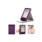 Mulbess - PocketBook Touch Lux 623/622 Touch / Touch Lux 2 626/624 Basic Touch eReader eBook Cover Stand Leather Case Cover Carrying Case with Holder Color Purple (Electronics)