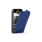 Membrane - Ultra Slim Case Blue Samsung Galaxy Ace (GT-S5830i / S5839i) - Flip Case Cover + 2 Screen Protector Films (Electronics)