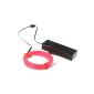 iClever® pink neon lighting 3m EL Wire EL cable for Christmas parties, rave parties, Halloween costume or a retail store display