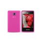 Soft Silicone Case Cover LG Optimus L4 II E440 Galaxy Star Hot Pink TPU (Electronics)