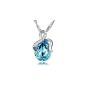 Ninabox women drop necklace with SWAROVSKI ELEMENTS crystals pendants fashion jewelry blue, white gold alloys (jewelry)