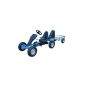 Go-kart go-kart go cart kart pedal car blue two-seater with trailer (toy)