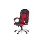 AMSTYLE executive chair RACE leather look Red / Black, office chair with synchronized mechanism