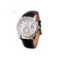 Kronen & Sohne Classic Automatic Mechanical Watch Men Elegant Leather Strap White Dial Luxe KS067 (Watch)