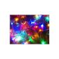 LED Lichterkette- 10.6m long, 100 colorful diodes, conductor of copper CE LED IP44, Waterproof, 8 programs + control box.  For Party, Christmas, use the inside & outside